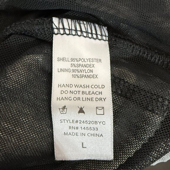 W5 Anthropologie Leopard Print Mock Neck Mesh Blouse Top Women's Large Career - Picture 12 of 12